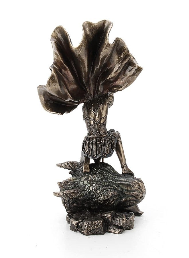 فيرونيز ديزاين تمثال القديس جورج قاتل التنين من تصميم فيرونيز، مقاس 11 3/8 بوصة، مصنوع من الراتنج البرونزي المصبوب على البارد، قطعة ديكور منزلية قابلة للجمع - Image 4