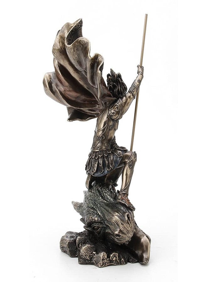 فيرونيز ديزاين تمثال القديس جورج قاتل التنين من تصميم فيرونيز، مقاس 11 3/8 بوصة، مصنوع من الراتنج البرونزي المصبوب على البارد، قطعة ديكور منزلية قابلة للجمع - Image 5