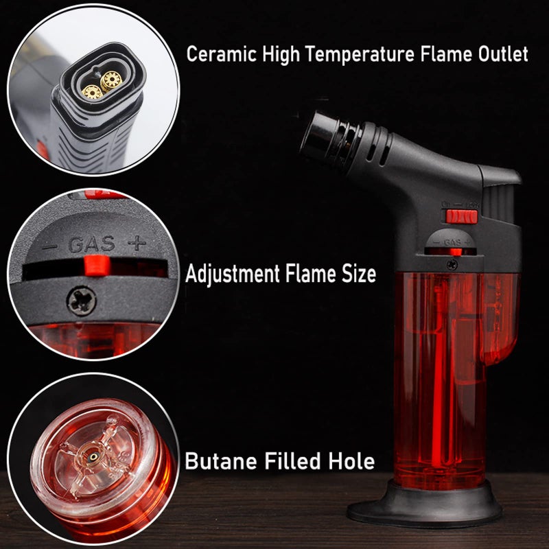 XQBBIDM Torch Lighter, 3 Pack of Jet Flame Lighter Refillable Gas Butane Lighter, Windproof Lighters Jet Butane Lighter for Candle, Campfire, Kitchen,Grill, Camping(Without Butane)-Double Burner - Image 3