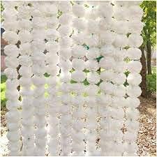 Well Art Gallery WELL ART GALLERY Artificial Marigold Wall Hanging Garlands String for Special Occasion Decoration Home Decor Party Office Home Festival Theme DecorativeSet of 5 White - Image 1