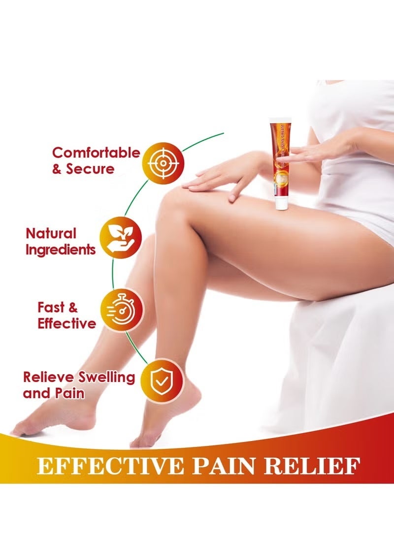 سوميفون كريم الدوالي 20 غرام، بلسم لتخفيف آلام التهاب الوريد العنكبوتي، يخفف التورم والألم، يحسن الدورة الدموية، مرهم لصحة الأوردة، يهدئ الساقين المتعبتين. - Image 3