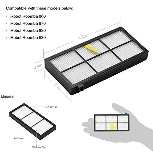 Hongfa Replacement for iRobot Roomba Filters 960 981,15 Packs 800 and 900 Series Hepa Filters for Roomba 960 980 870 880 960 877 871 880 890 891 805 Robotic Vacuum Parts - Image 3
