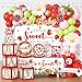 Cocomigo 239pcs Strawberry Baby Shower Decorations for Sweet Girl Complete a Berry Sweet Baby is on the Way Set Sturdy 300gsm Paper Plates Backdrop 108 balloons for Baby shower - Image 3