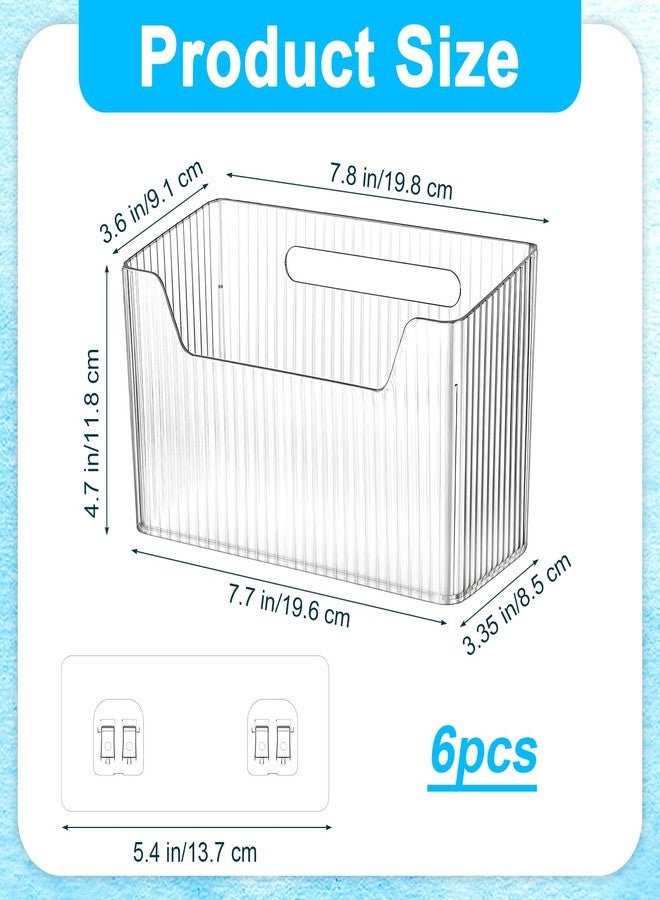 Kifmurase 6PCS Cabinet Door Organizer, Adhesive Wall Mounted Storage Organizer Bins, Clear Stackable Hanging Baskets Containers for Organizing Refrigerator Kitchen Bathroom Pantry, 7.8×3.6 ×4.7 Inch - Image 2