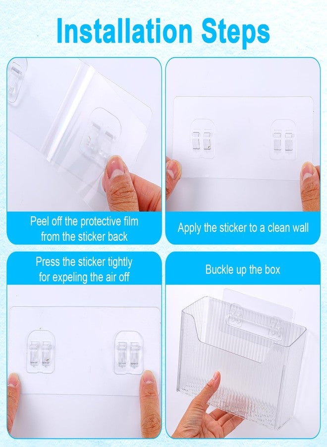 Kifmurase 6PCS Cabinet Door Organizer, Adhesive Wall Mounted Storage Organizer Bins, Clear Stackable Hanging Baskets Containers for Organizing Refrigerator Kitchen Bathroom Pantry, 7.8×3.6 ×4.7 Inch - Image 5