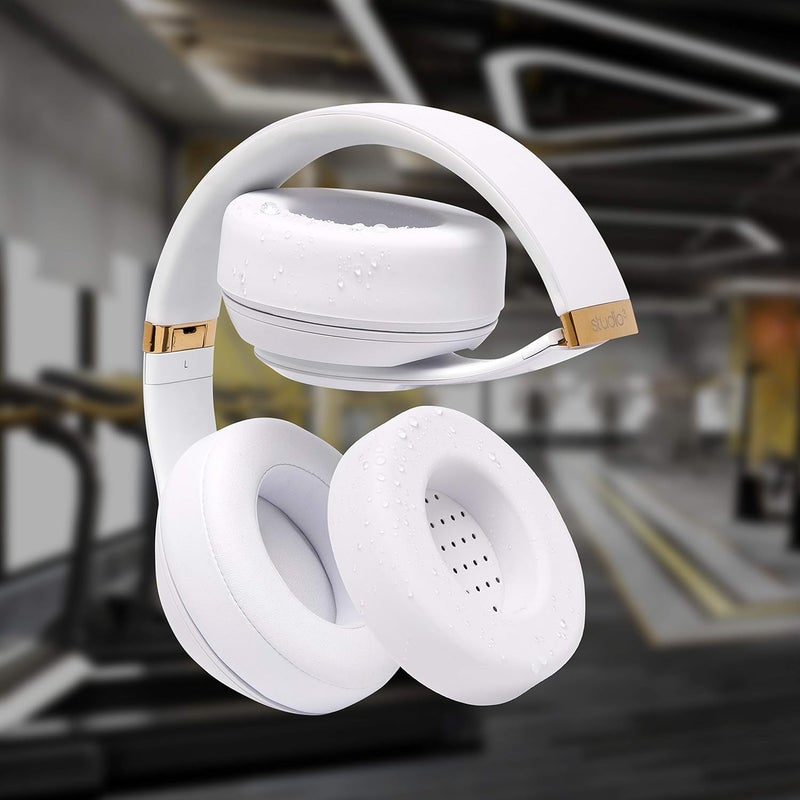 WC Large SweatZ Protective Headphone Ear Covers Made by | Fits Beats Studio 3 & 2 (Does Not Fit Beats Solo) / Bose QC35 & 35II / Bose 700 & More | Sweatproof & Easily Washable | (White) - Image 4