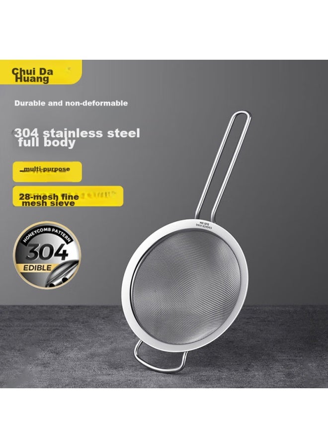 COOKER KING Chuidahuang, Full 304 Stainless Steel Mesh Strainer 28 Mesh, Fine Mesh Sieve For Filtering Oil, Flour, And Food, Large Size - Image 1