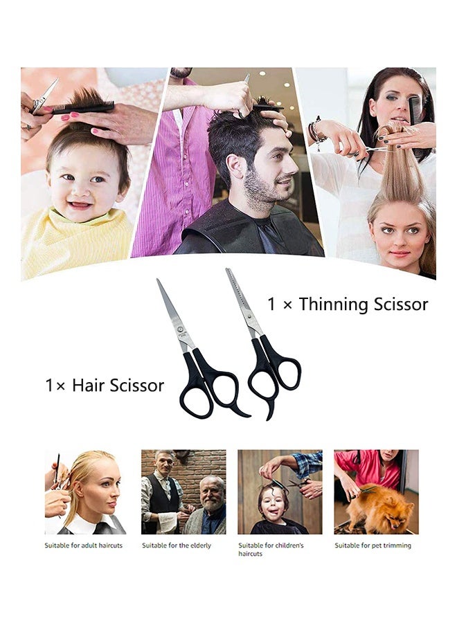Generic 2 Pcs Stainless Steel Hairdressing Scissors Professional Hair Trimming Thinning Scissors for All Hair Types Durable and Easy to Use for Salon Home Use  - Image 2