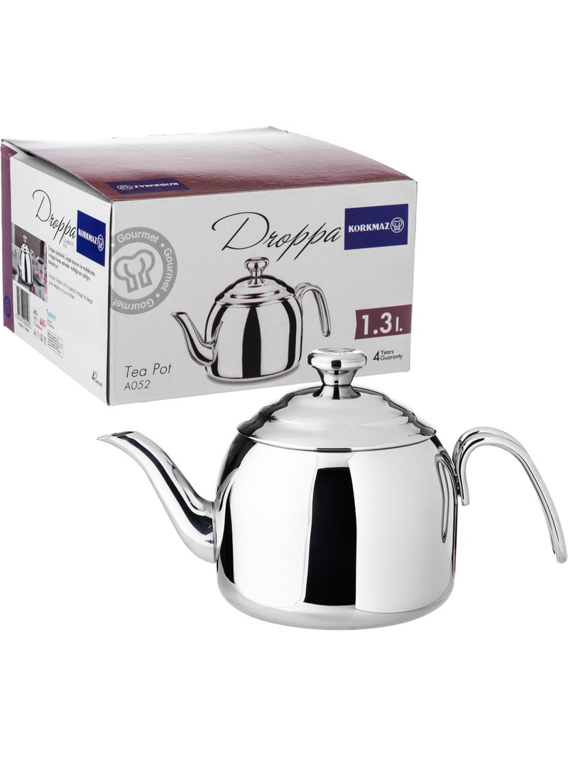 Korkmaz Tea Pot Stainless Steel 0.9 Liter - Image 3