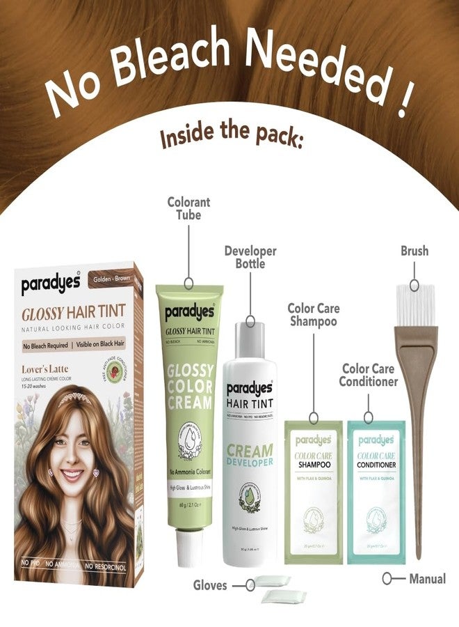 Paradyes Lover’s Latte No Bleach Hair Tint | Glossy Hair Color | Visible on Virgin Black Hair | Natural-Looking, Glossy Finish | PPD-Free - Image 3