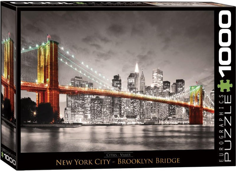 EuroGraphics New York City Brooklyn Bridge Puzzle (1000-Piece) , Gray - Image 1