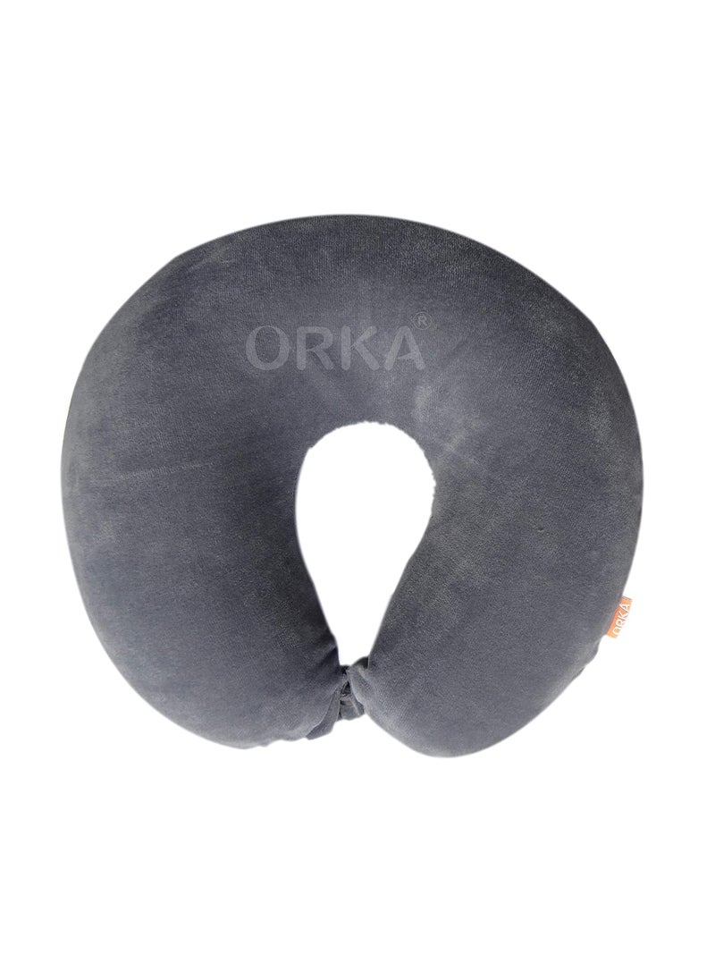ORKA TRAVEL Orka Memory Foam Travel Plain U Neck Grey  - Image 1