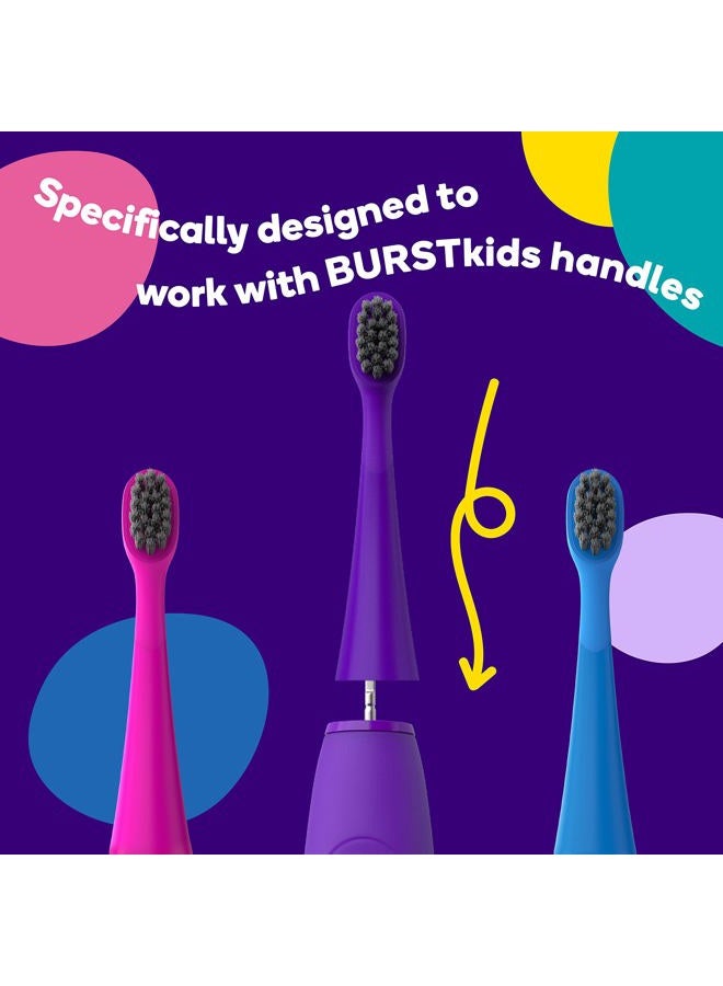 BURST رؤوس استبدال أصلية من BURST لفرشاة الأسنان الكهربائية للأطفال (أزرق/3 عبوات) | ملائمة مثالية | شعيرات فائقة النعومة | 9 أشهر من الإمداد - Image 3