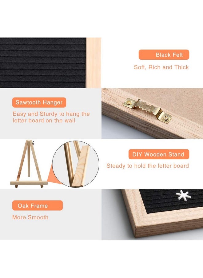 WIWAPLEX Black Felt Letter Board,Word Board Sign,16 X 12 Inch Changeable Letter Board With 730 Plastic Message Board Letters Numbers Symbols Pattern,Wooden Tripod Stand, Scissors, 3 Free Storage Bags  - Image 3