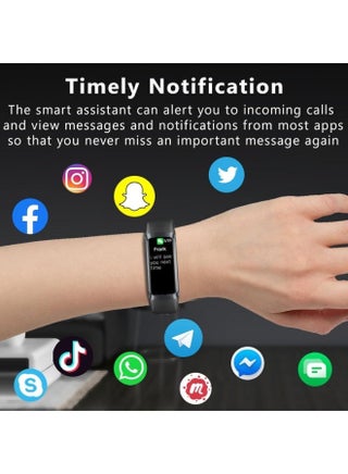 Fitness Tracker with 24/7 Heart Rate Blood Oxygen Sleep Monitor,Activity Tracker with 1.1" AMOLED Touch Color Screen, Multiple Sport Modes Step Counter,IP68 Waterproof for Women Men (Black) - view 5