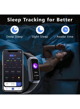 Fitness Tracker with 24/7 Heart Rate Blood Oxygen Sleep Monitor,Activity Tracker with 1.1" AMOLED Touch Color Screen, Multiple Sport Modes Step Counter,IP68 Waterproof for Women Men (Black) - view 4
