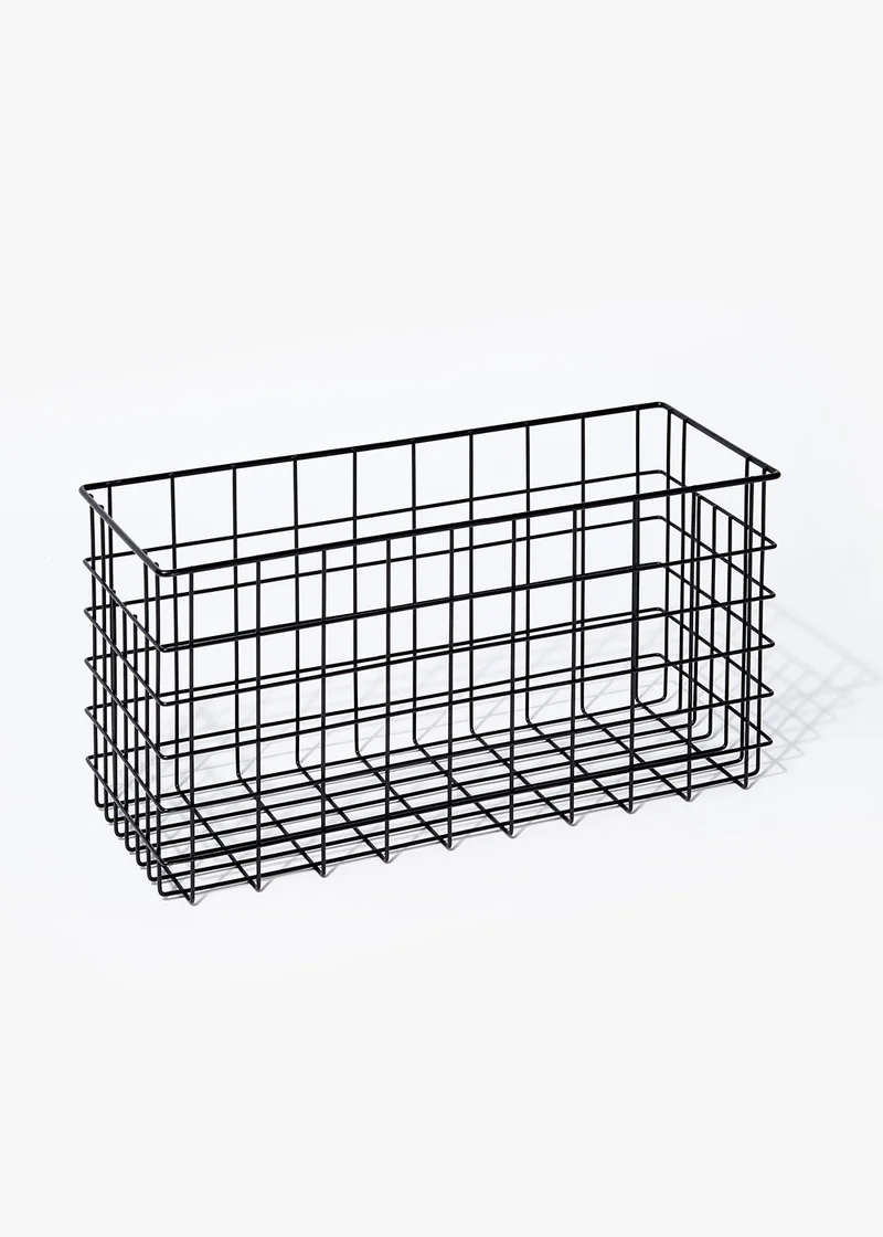 Matalan Black Slim Wire Storage Basket