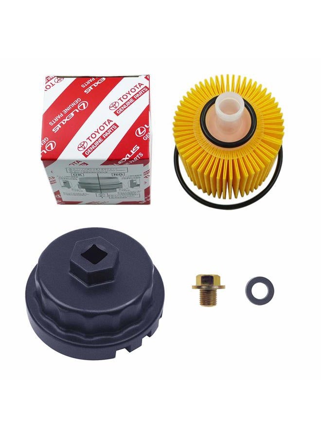 iBetter Genuine Oil Filter,Wrench,Oil Drain Plug Compatible With Lexus,Toyota,Camry,RAV4,Highlander,Sienna,Tundra And More With 04152-YZZA1 Oil Filter-Fits 64mm Cartridge Style Oil Filter Housing - Image 5