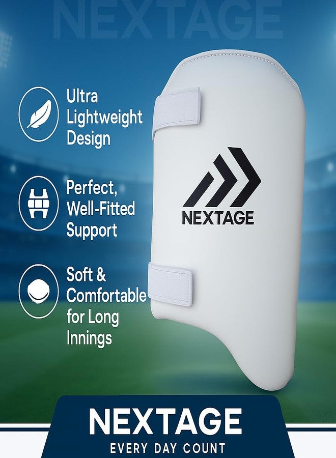 Nextage Cricket Thigh Pad - Lightweight Thigh Guard for Right-Hand Batsman | Outer Thigh Protection with Straps & High-Density Foam - Comfortable Cricket Guard for Adult Players - White, Pack of 1 - Image 5