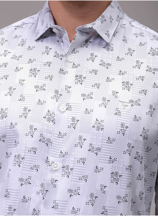The Indian Garage Co Men Slim Fit Geometric Printed Full Sleeves Cutaway Collar Party Wear Shirt  - Image 5