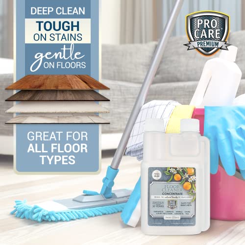 ProCare Citrus Floor Cleaner Concentrate (Made in USA) | Vinyl, Wood, Tile, Stone & Laminate Floor Cleaner For Mopping, Household Supplies, Cleaning Solution Concentrate For Kitchen & Bathroom - 8oz - Image 3