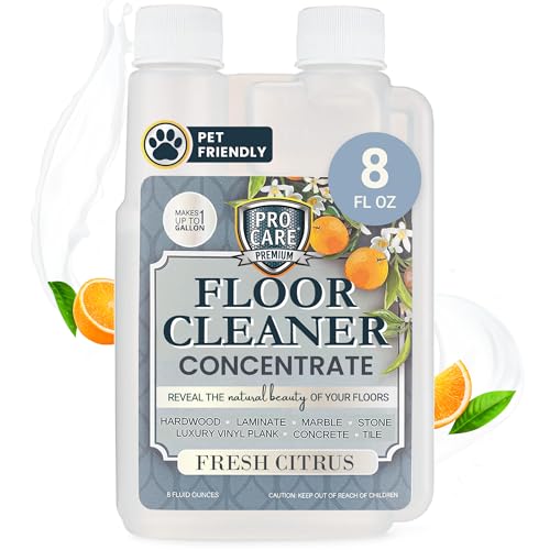 ProCare Citrus Floor Cleaner Concentrate (Made in USA) | Vinyl, Wood, Tile, Stone & Laminate Floor Cleaner For Mopping, Household Supplies, Cleaning Solution Concentrate For Kitchen & Bathroom - 8oz - Image 1