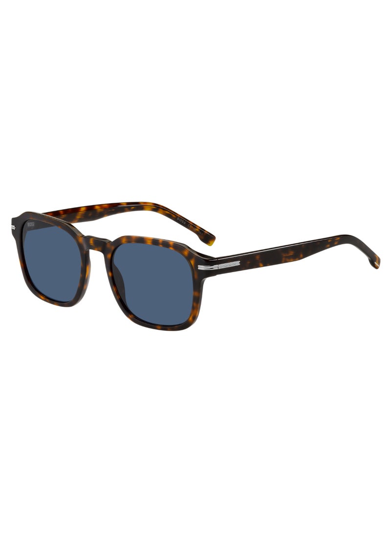 HUGO BOSS نظارة شمسية مستطيلة الشكل للرجال بحماية من الأشعة فوق البنفسجية من BOSS 1627/S BLUE 43 - مقاس العدسة: 43.4 مم - Hvn - Image 1
