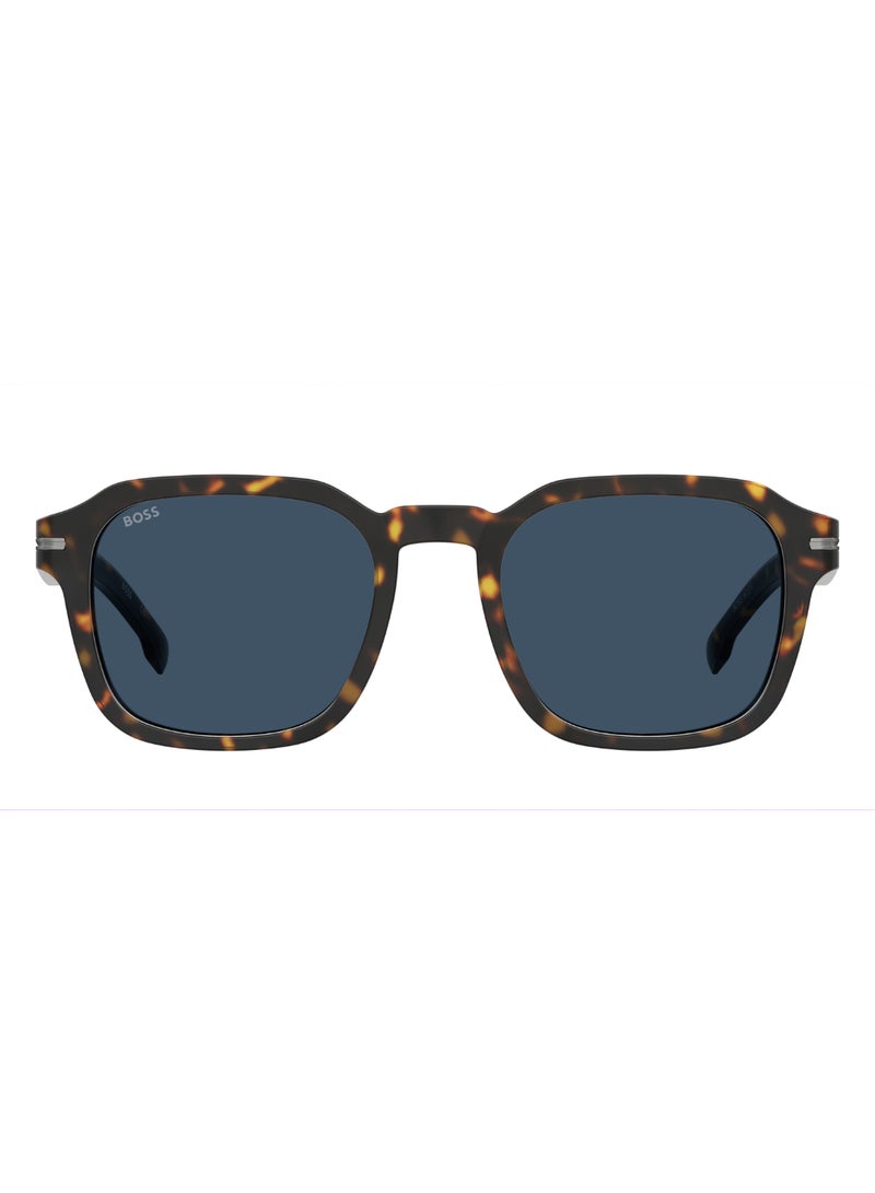 HUGO BOSS نظارة شمسية مستطيلة الشكل للرجال بحماية من الأشعة فوق البنفسجية من BOSS 1627/S BLUE 43 - مقاس العدسة: 43.4 مم - Hvn - Image 3