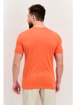 Hurley Men Crew Neck Brand Logo Short Sleeves T-shirts, Orange  - Image 3