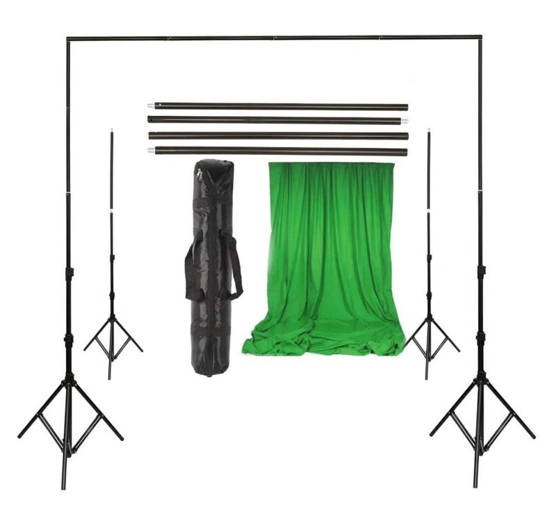 VTS Backdrop Stand Setup Photo Studio Green Backdrop Chroma Key Screen Background for Indoor-Outdoor, Commercial, YouTube Photography (9 x 9ft. -4) - Image 1