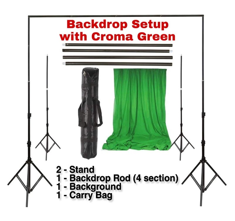 VTS Backdrop Stand Setup Photo Studio Green Backdrop Chroma Key Screen Background for Indoor-Outdoor, Commercial, YouTube Photography (9 x 9ft. -4) - Image 3