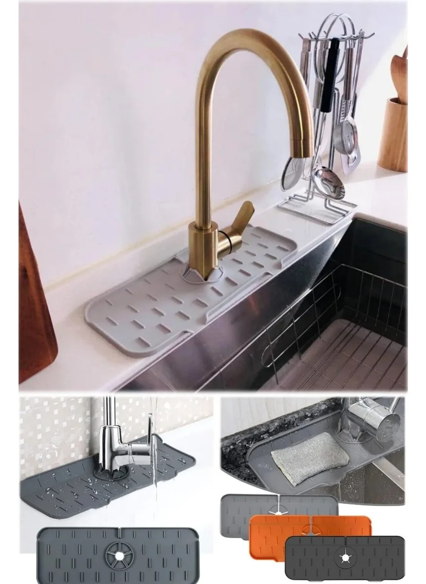 BarkoFix Countertop Splash Guard Silicone Faucet Under Kitchen Bathroom Sink Drain Pad Soap Dish Sink