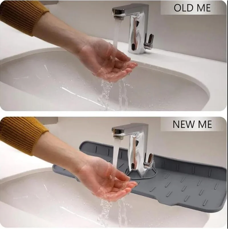 BarkoFix Countertop Splash Guard Silicone Faucet Under Kitchen Bathroom Sink Drain Pad Soap Dish Sink