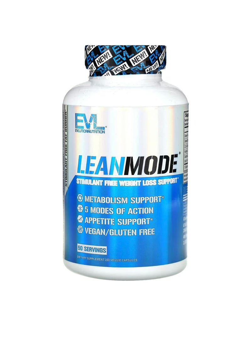 EVLUTION NUTRITION LeanMode, Stimulant Free Weight Loss Support, 150 Veggie Capsules