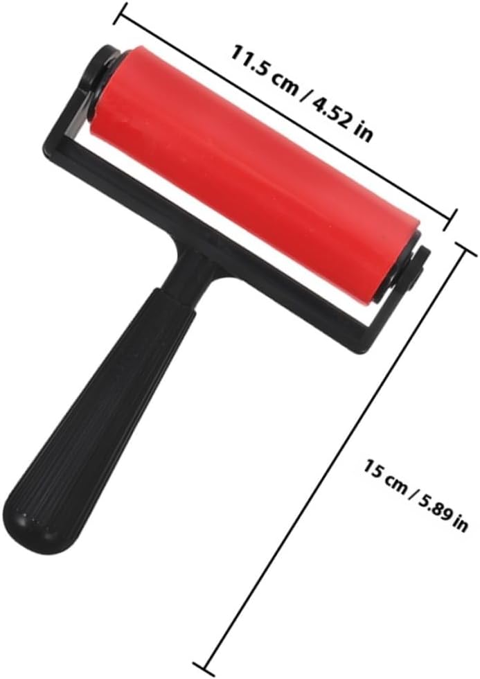 FRCOLOR 2pcs Small Red Ink Rollers Manual Painting Tools for Diamond Art DIY Printmaking and Relief Printing Supplies - Image 2