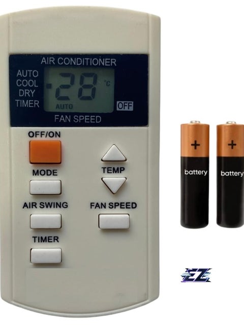 AC Remote No. 44 (No Backlight), Compatible/Replacement for Panasonic AC Remote Control – Exact Match Remote for Panasonic Air Conditioners – Simple, Reliable Functionality, Battery Included