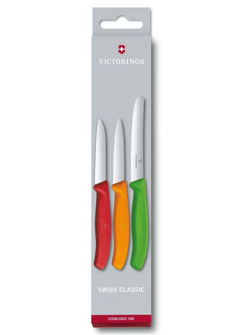 فيكترونوكس Swiss Classic Paring Knife 3 Piece Set - Multicolour