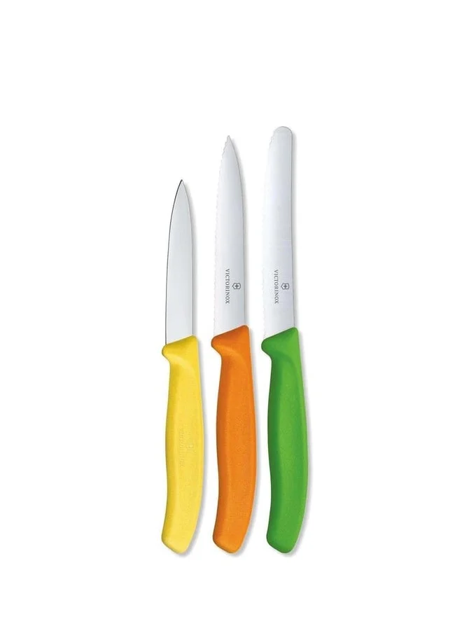 فيكترونوكس Swiss Classic Paring Knife 3 Piece Set - Multicolour