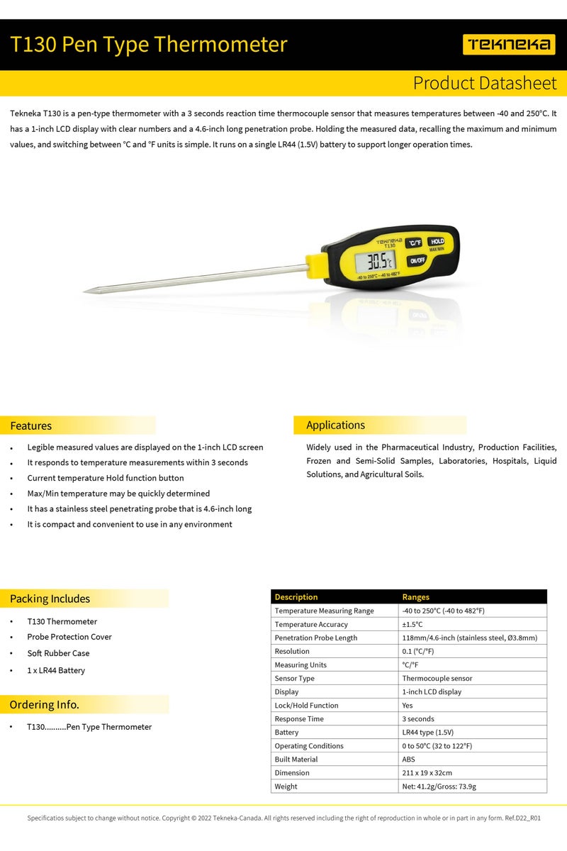 Tekneka T130 Pen Type Thermometer - Image 4