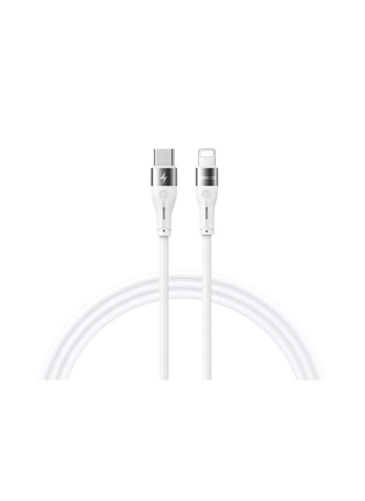 Recci - Ricci RS11CL PD20W TYPE-C to Lightning Silicone Cable 1M - White - Image 1
