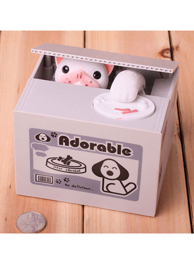 Creative Cartoon Children's Birthday Gift Cat Stealing Money Series Piggy Bank Electric Belt Music Piggy Bank Toy-Color:White Spray Brown Money Dog-Size:12*10*9 - Image 5