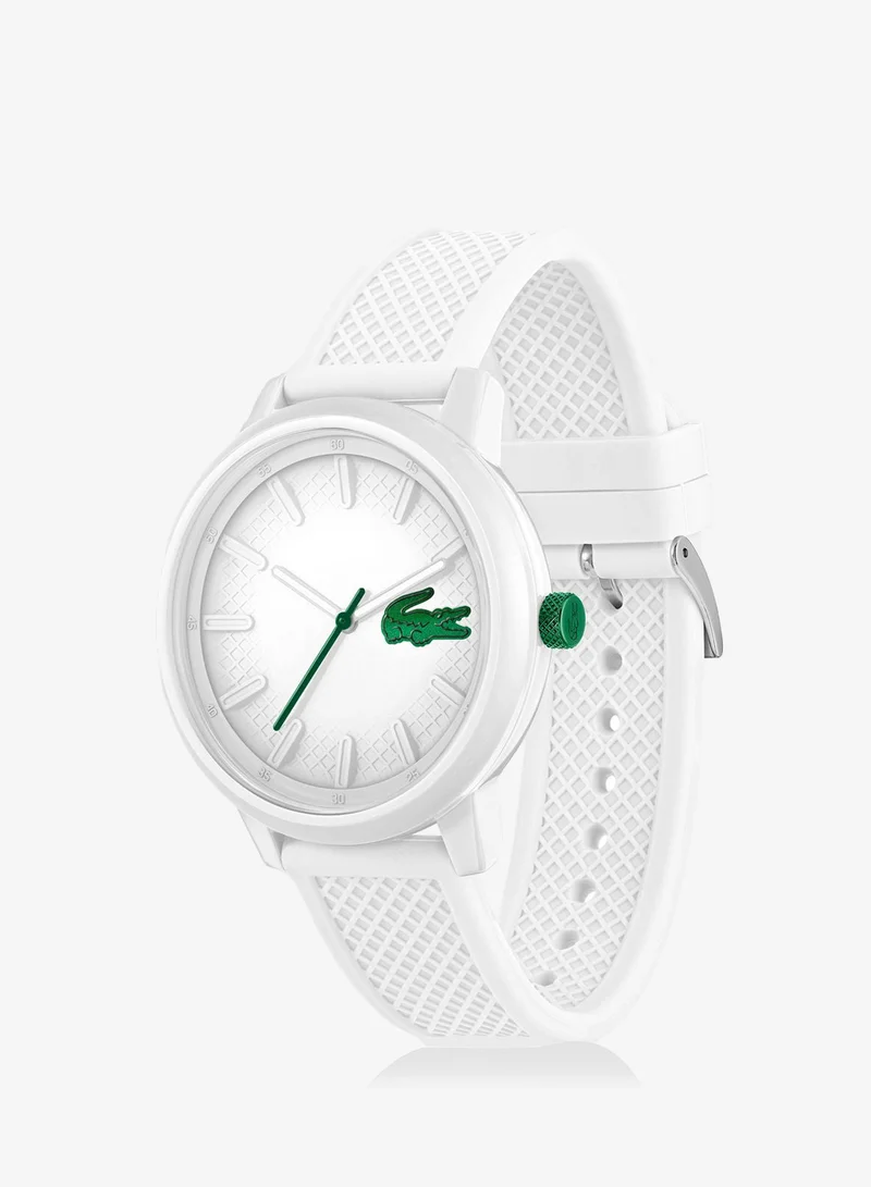 Lacoste  3-Hand 12.12 Hero Collection Quartz Movement Watch For Men With White Silicone Bracelet - 2011315 for Men | Best Price UAE