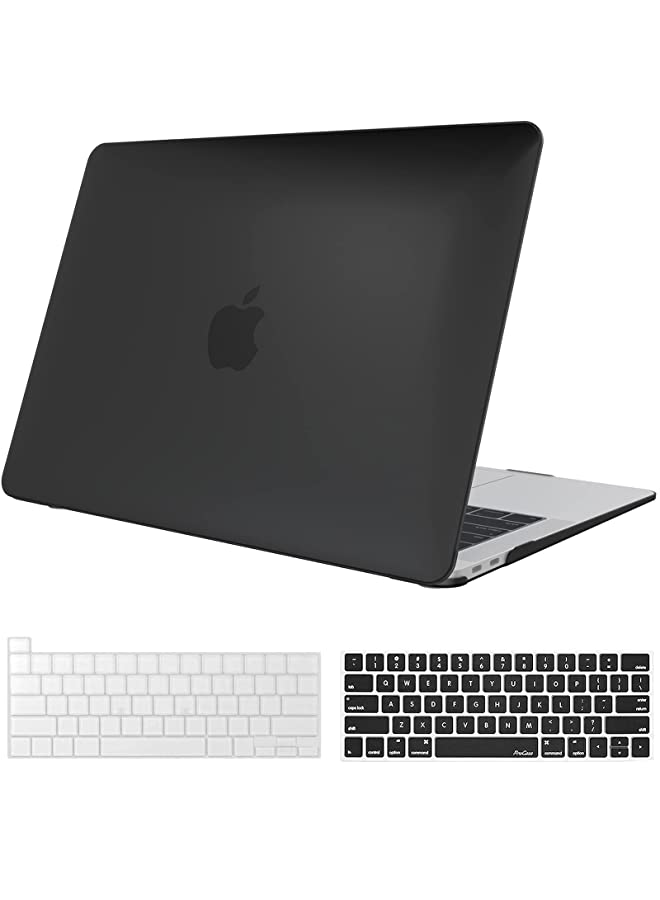 Procases ProCase MacBook Pro 13 Case 2022 2020 Release M1 Chip A2338 A2289 A2251, Hard Case Shell Cover and Keyboard Skin Cover for New MacBook Pro 13 Inch -Black - Image 1