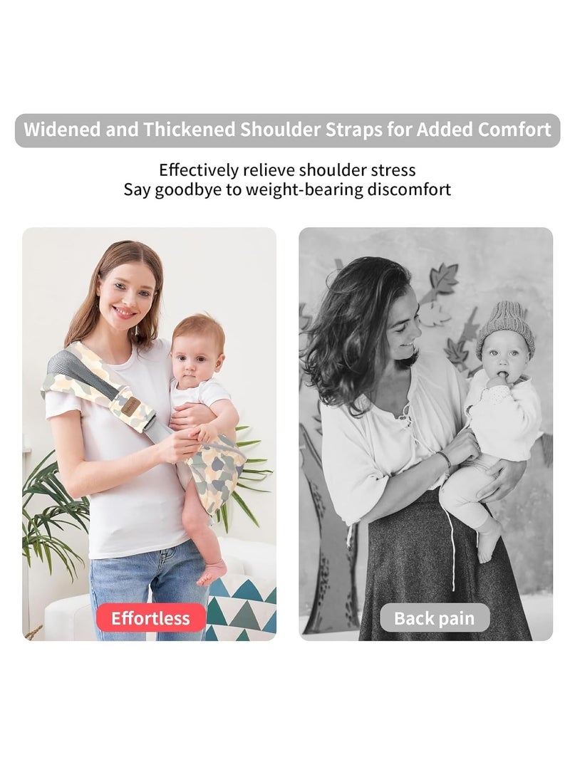 Compact One-Shoulder Baby Sling Carrier with Hipseat, Portable Design for Newborns to Toddlers, Supports Infants Up to 44 lbs, Ideal for Comfortable Carrying. - Image 5