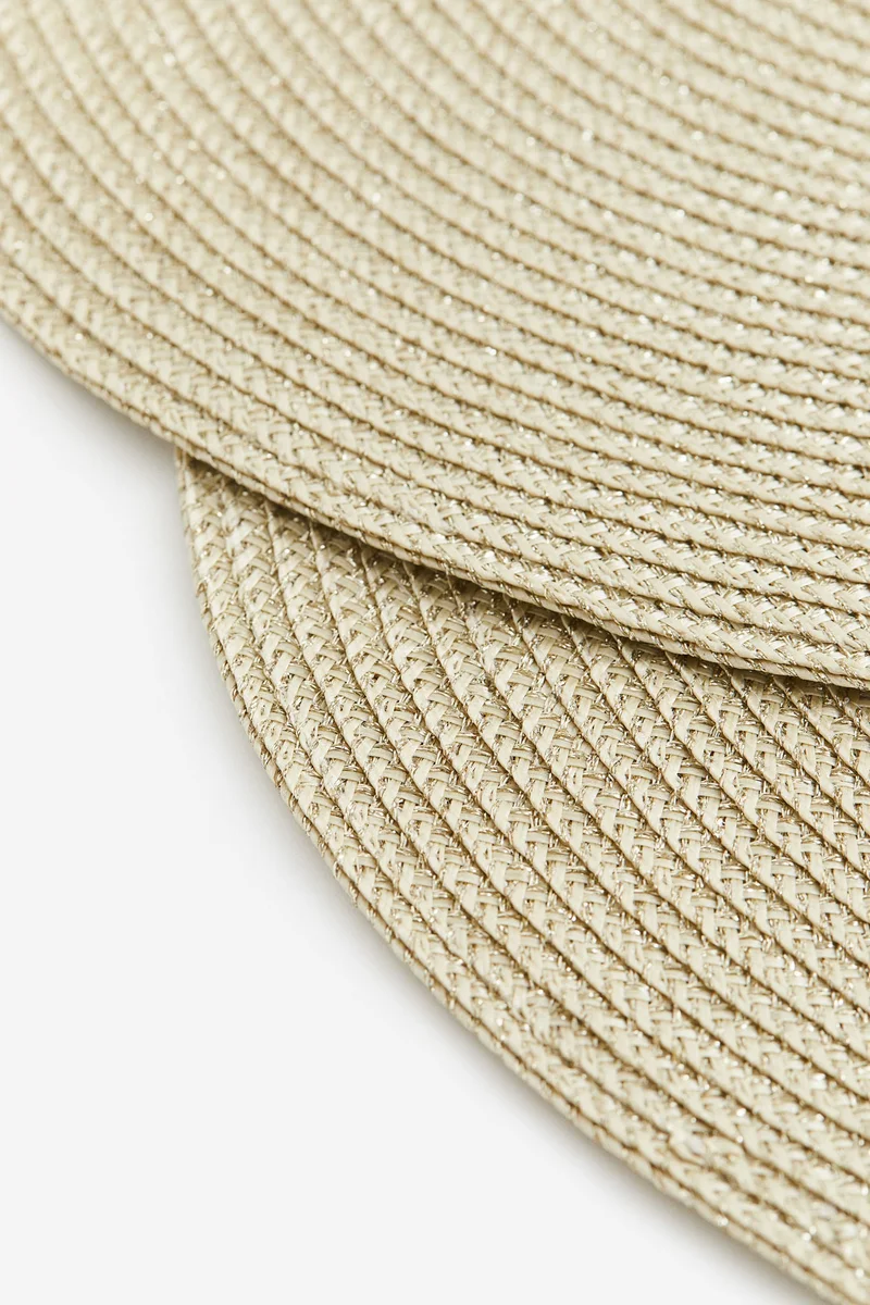 اتش اند ام مفارش طاولة لامعة - عبوة قطعتين