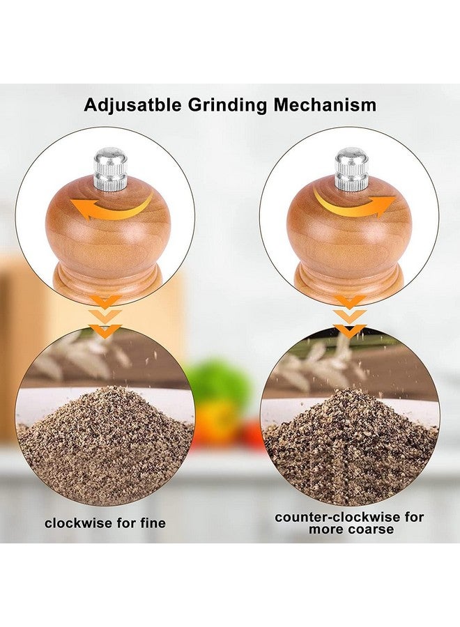 AVMART Salt & Pepper Grinder Set - Refillable Wooden Mills with Adjustable Ceramic Coarseness, Stainless Steel, Kitchen & Dining Essential, 8-inch - Image 3