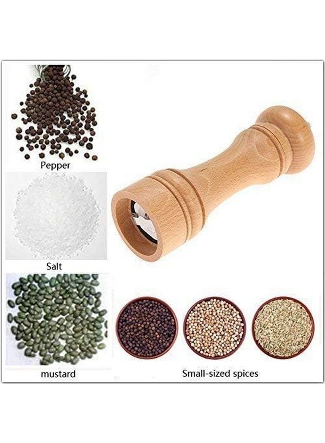 AVMART Salt & Pepper Grinder Set - Refillable Wooden Mills with Adjustable Ceramic Coarseness, Stainless Steel, Kitchen & Dining Essential, 8-inch - Image 2
