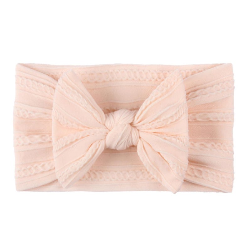 Soft Jacquard Nylon Stretchy Headbands For Newborns Infants Pink Mint Green Set Of 2 - Image 5
