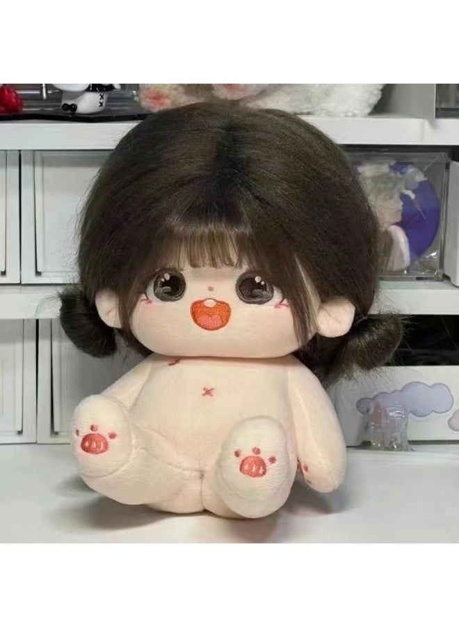 Chestnut Grain 20cm Cotton Doll No Attribute Super Cute Girl Heart Straight Fried Hair Plush Figure Doll For Girls-Specifications:boneless-Color:Mage Suit 】 - Image 4