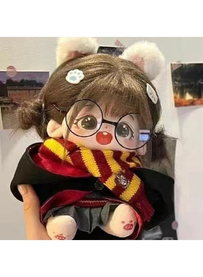 Chestnut Grain 20cm Cotton Doll No Attribute Super Cute Girl Heart Straight Fried Hair Plush Figure Doll For Girls-Specifications:boneless-Color:Mage Suit 】 - Image 2